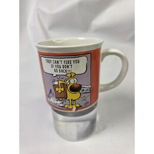 VTG 1989 Grimmy They Can't Fire U If U Don't Go Back Ceramic Mug/Cup Y2k
